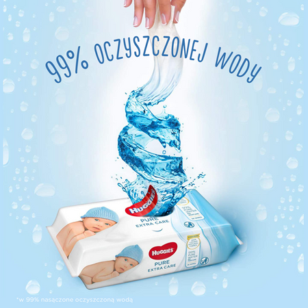 HUGGIES 3x56szt Pure Extra Care 2+1 Chusteczki nawilżane