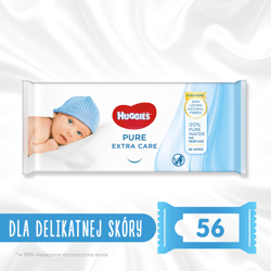 HUGGIES 56szt Pure Extra Care Chusteczki nawilżane