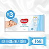 HUGGIES 3x56szt Pure Extra Care 2+1 Chusteczki nawilżane